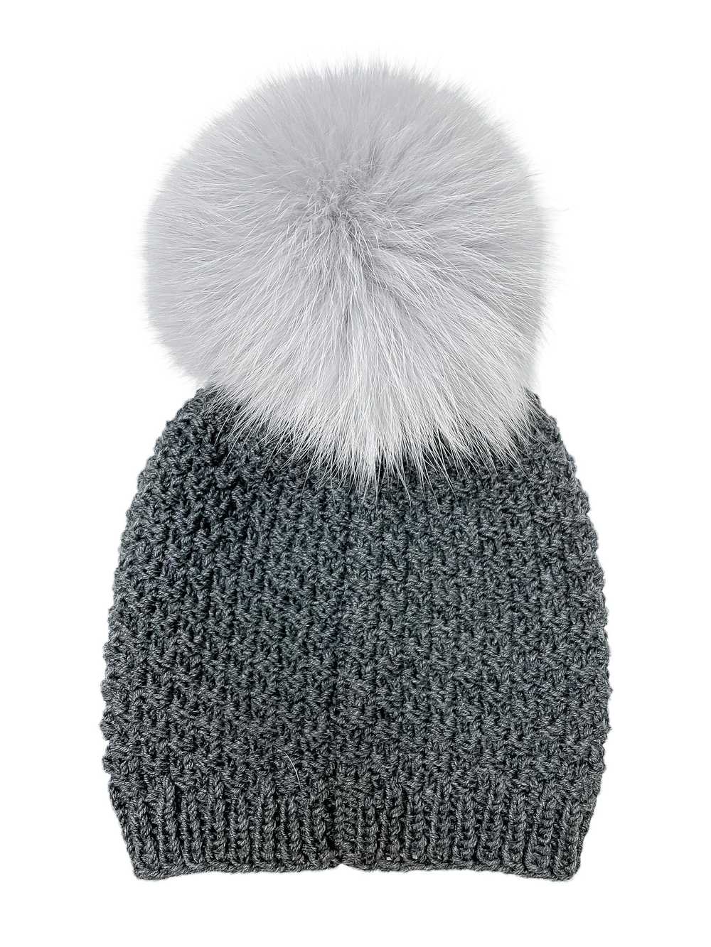 FurbySD Merino Wool Beanie with Fox Fur Pom Pom - image 8