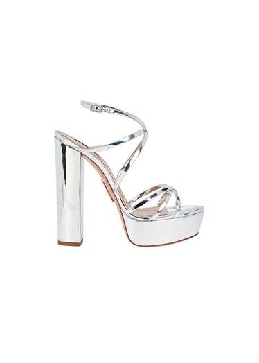 Aquazzura Gin Metallic Platform Sandals