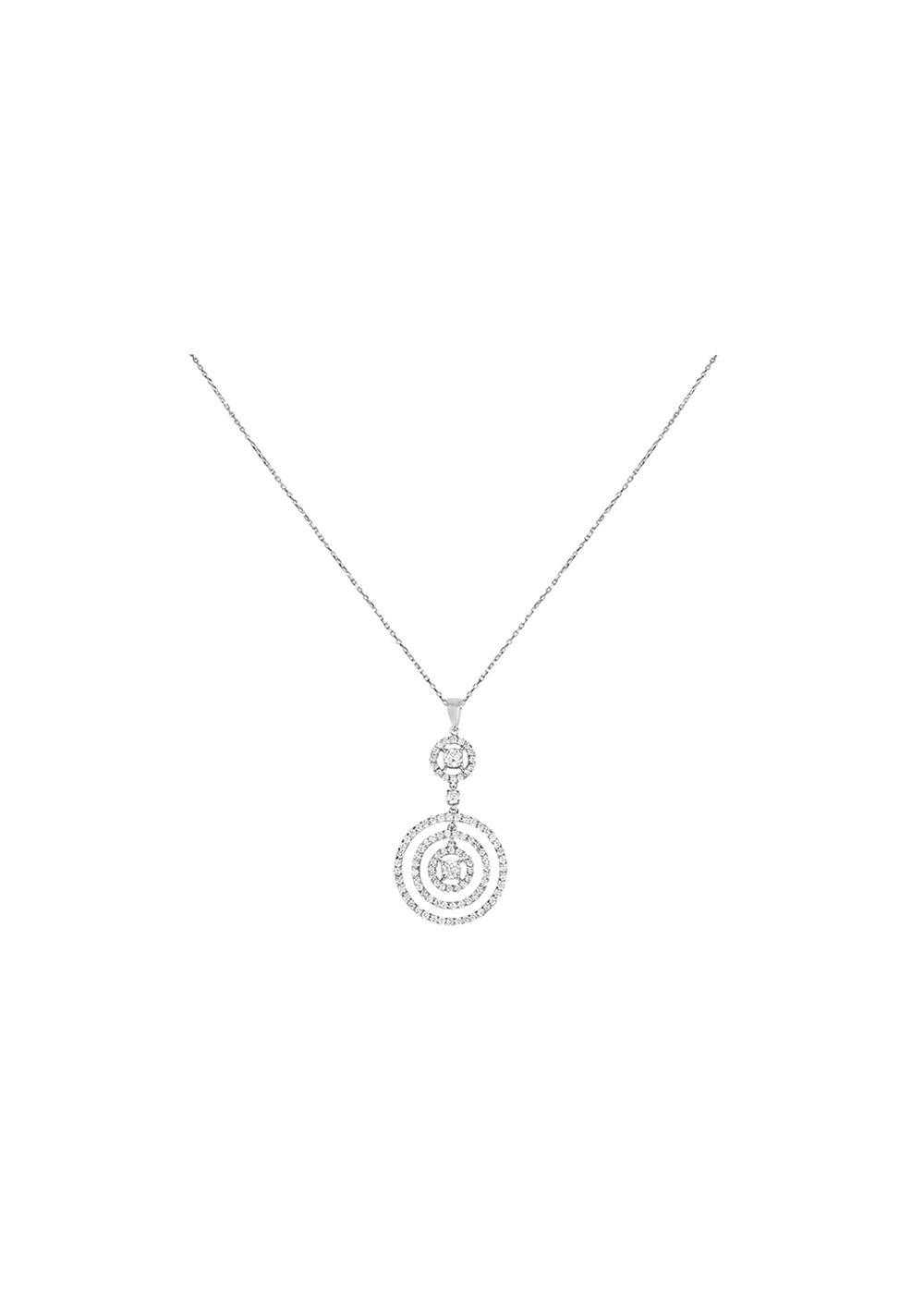 Bespoke 18ct White Gold Diamond Pendant Necklace - image 1
