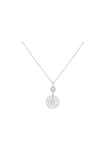 Bespoke 18ct White Gold Diamond Pendant Necklace - image 1