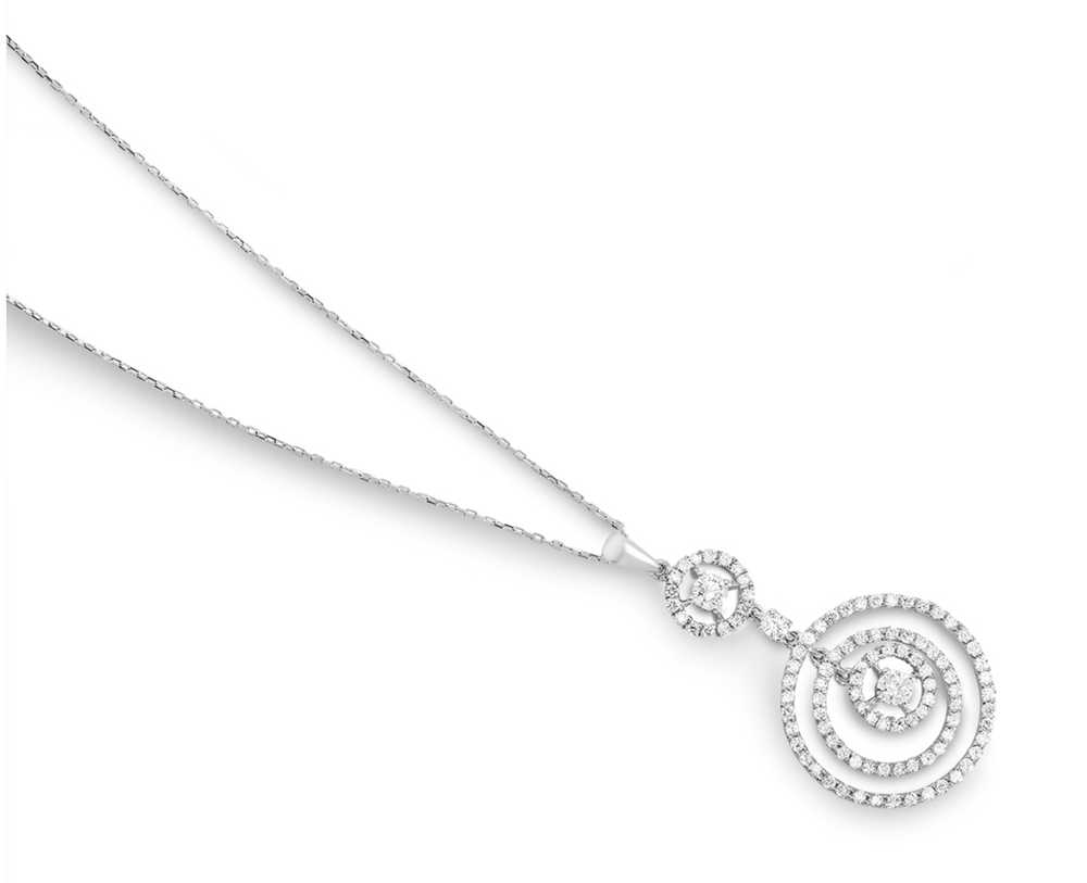 Bespoke 18ct White Gold Diamond Pendant Necklace - image 4