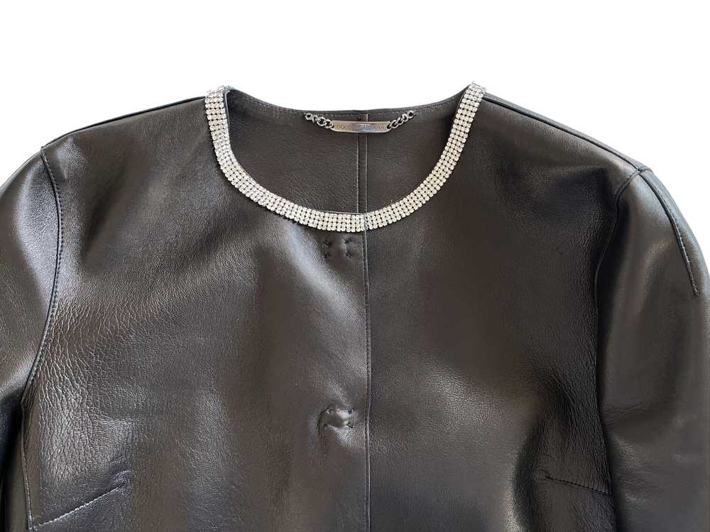 Product Details black leather cropped jacket - image 11