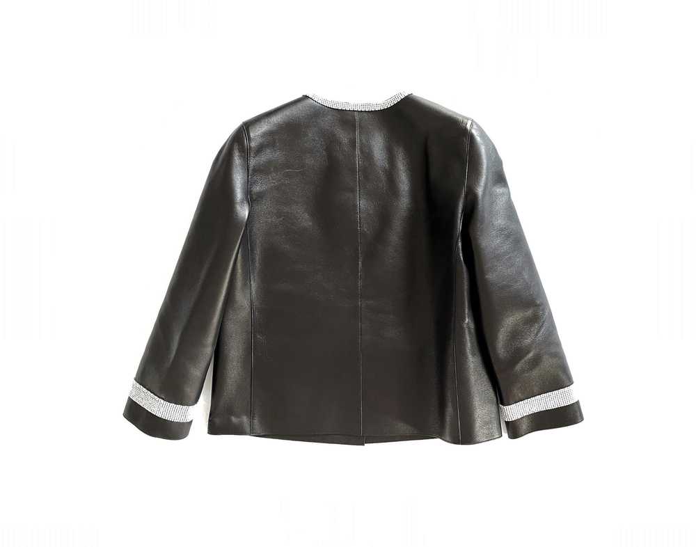 Product Details black leather cropped jacket - image 3