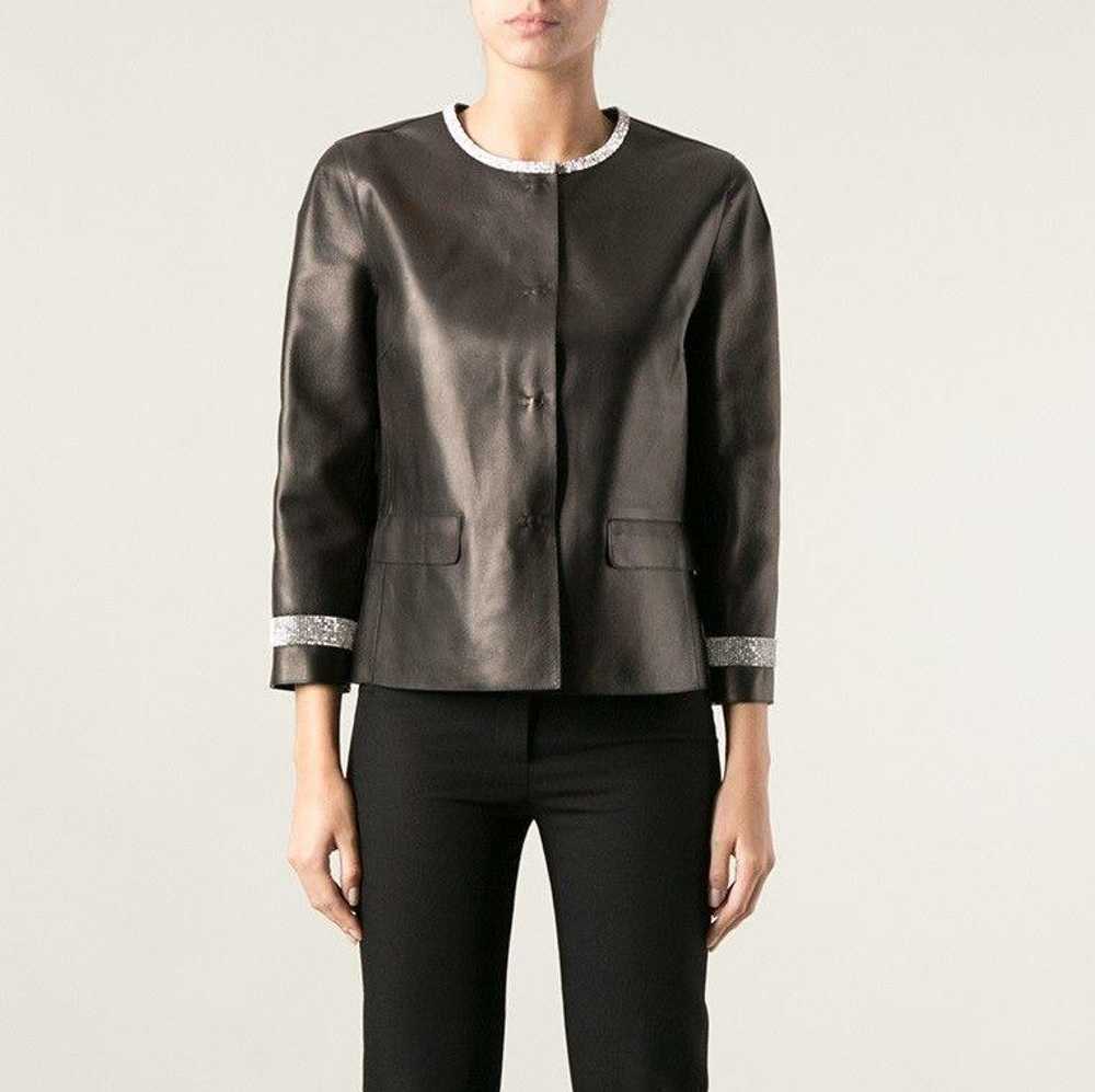 Product Details black leather cropped jacket - image 8