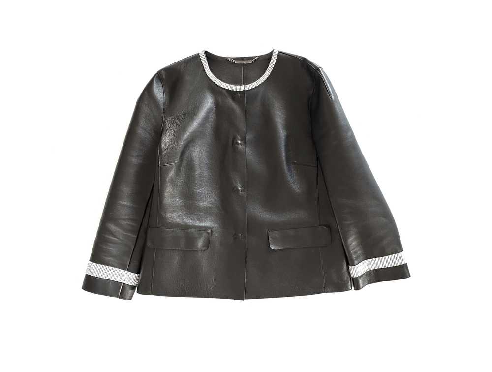 Product Details black leather cropped jacket - image 9