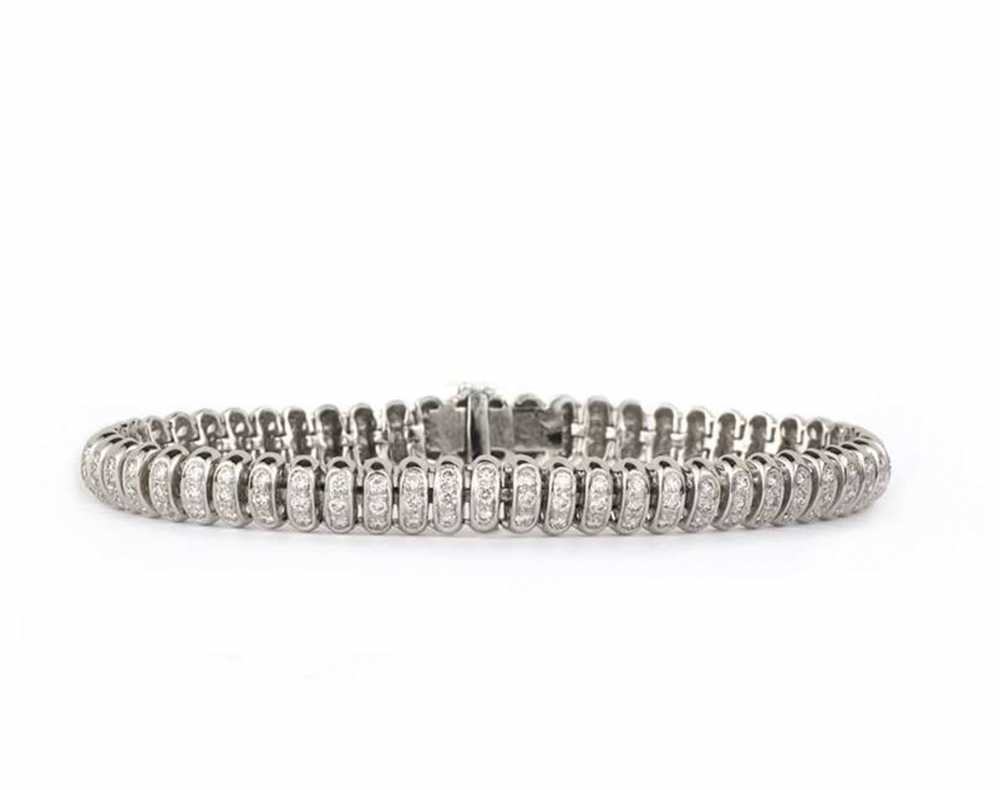 Bespoke 18ct white gold & white diamond bracelet - image 3