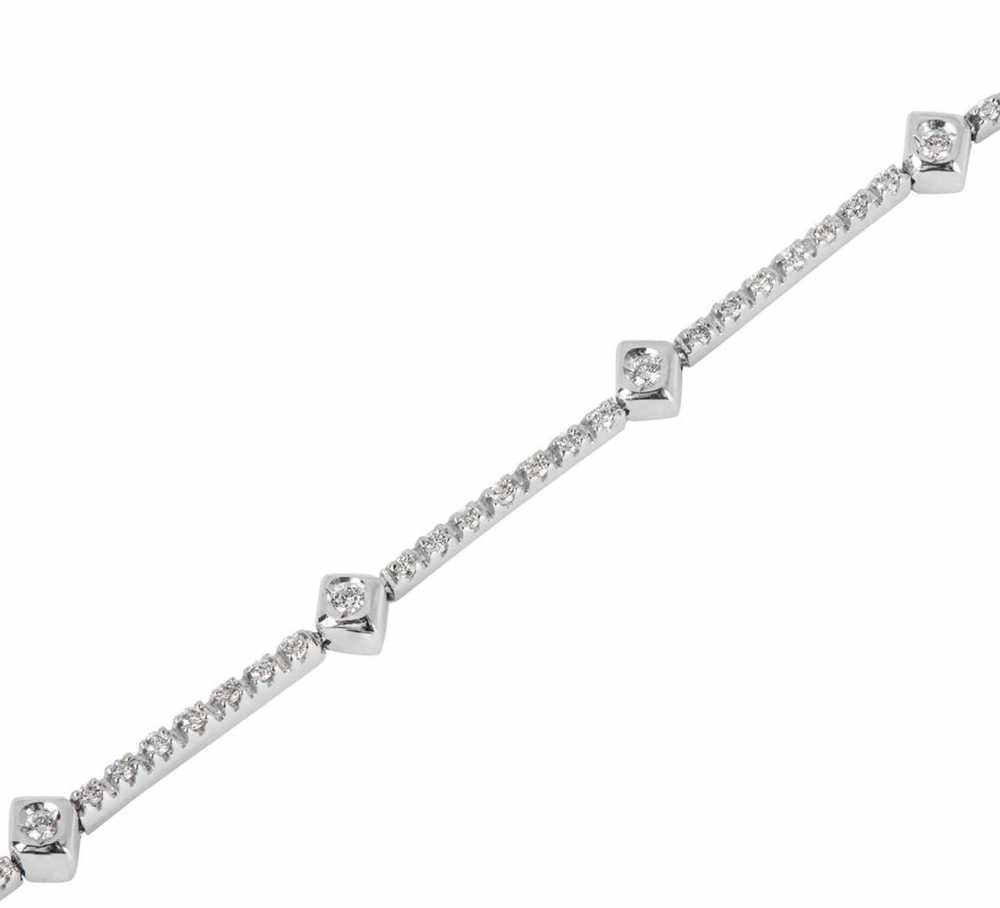 Bespoke 18ct white gold & diamond line bracelet - image 3