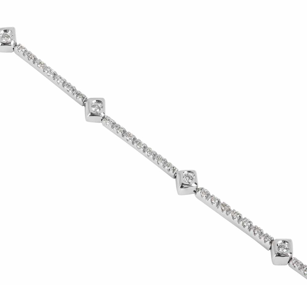 Bespoke 18ct white gold & diamond line bracelet - image 5