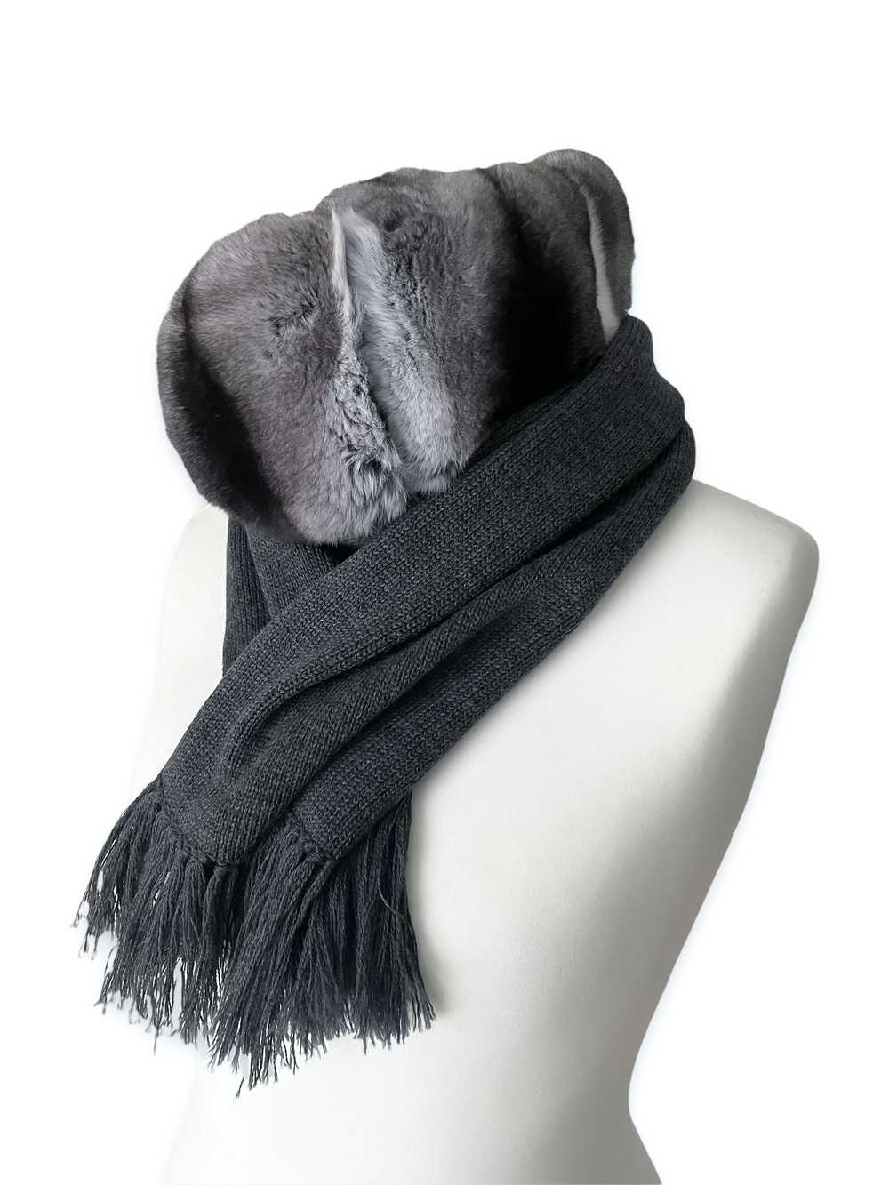 FurbySD Chinchilla Fur & Merino Wool Scarf - image 10