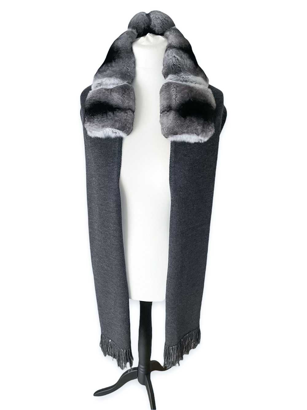 FurbySD Chinchilla Fur & Merino Wool Scarf - image 3