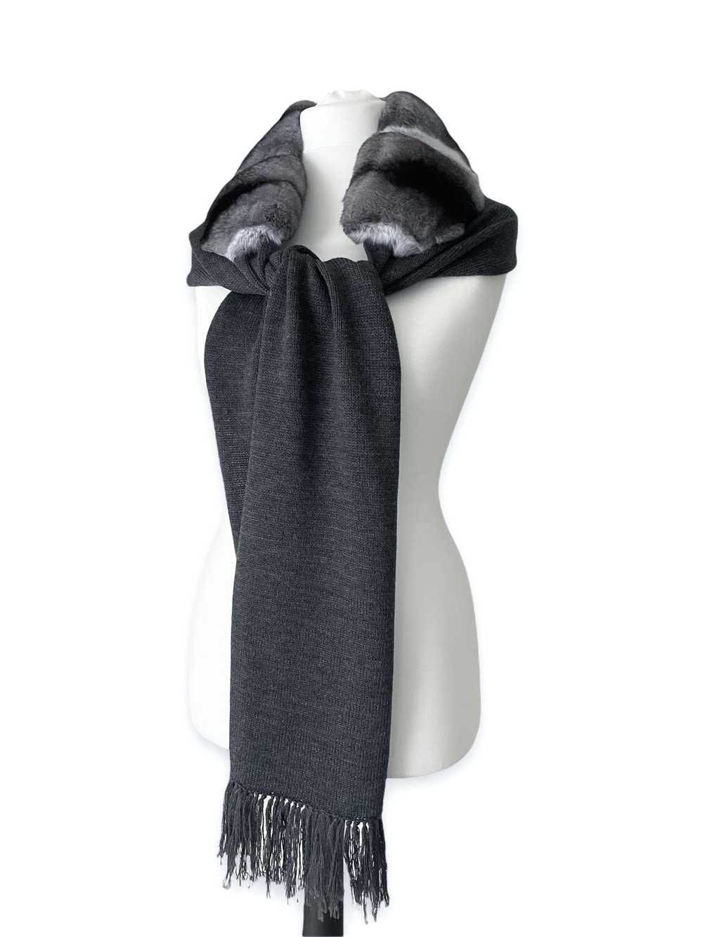 FurbySD Chinchilla Fur & Merino Wool Scarf - image 4