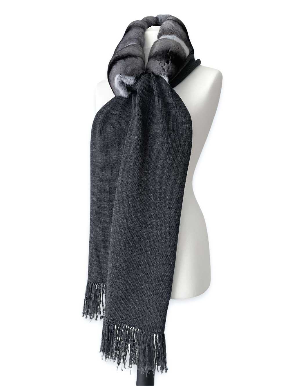 FurbySD Chinchilla Fur & Merino Wool Scarf - image 5