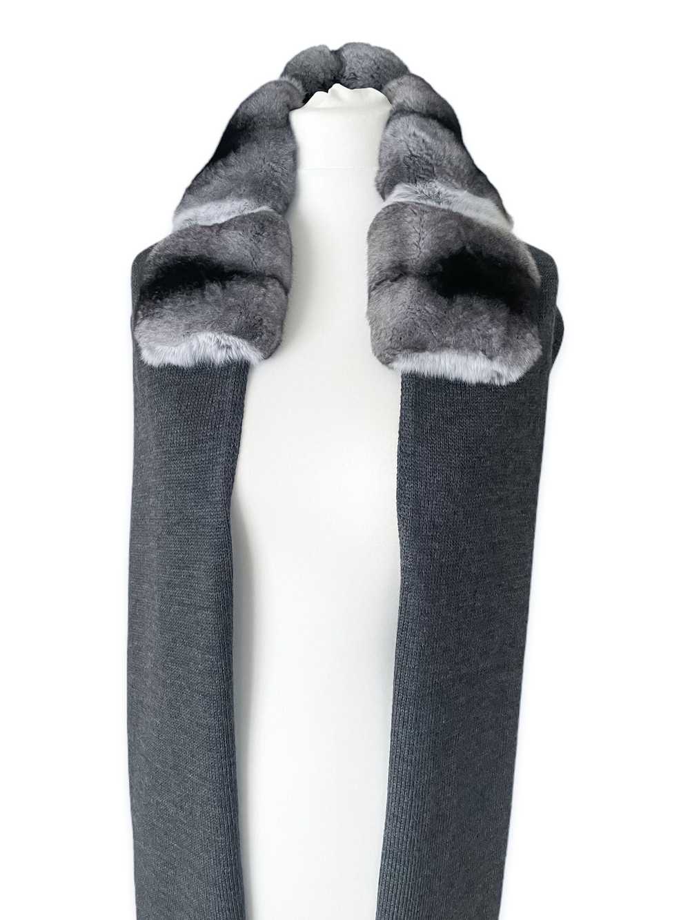 FurbySD Chinchilla Fur & Merino Wool Scarf - image 8