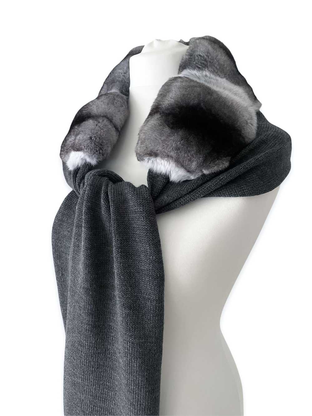 FurbySD Chinchilla Fur & Merino Wool Scarf - image 9