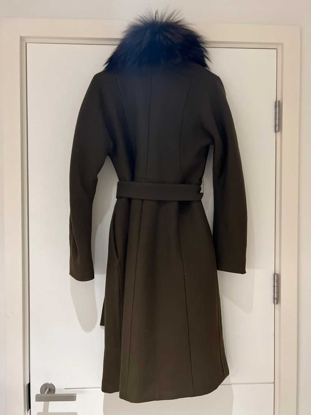 MaxMara Atelier khaki wool & fur wrap coat - image 3