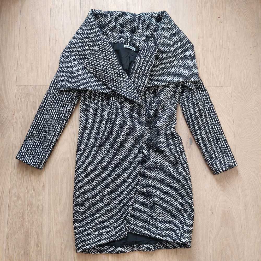 Jil Sander Tweed Wool Funnel Wrap coat - image 2
