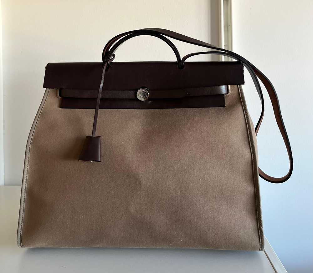 Hermes Canvas & Leather Herbag Zip 35 PHW - image 3