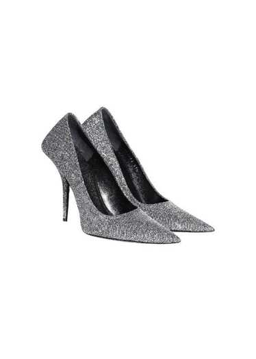 Balenciaga Silver Glitter Knife Pumps