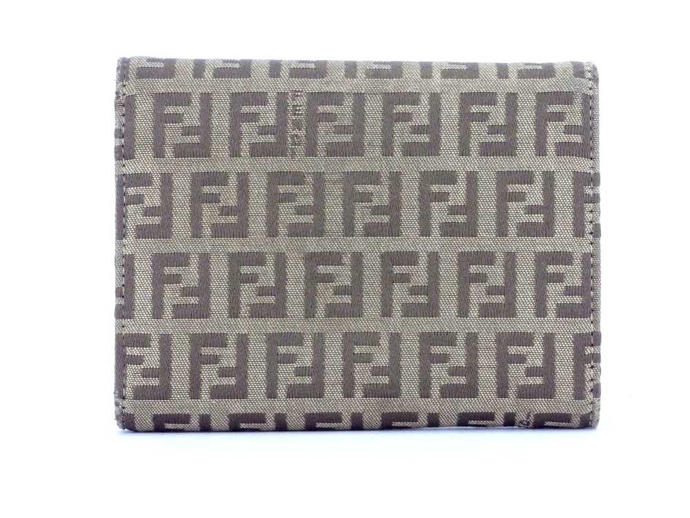 FENDI Three Folded Wallet Zucchino Beige Canvas ?… - image 2