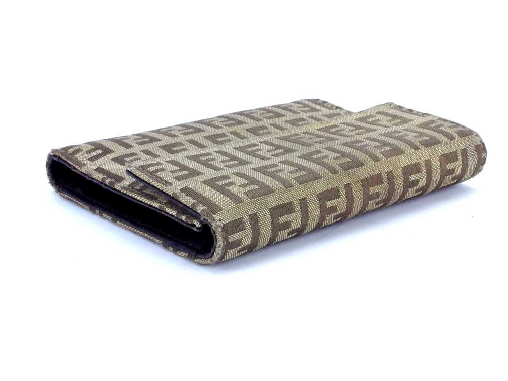 FENDI Three Folded Wallet Zucchino Beige Canvas ?… - image 3