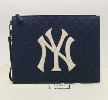 Gucci Fuchsia Velvet NY Yankees Baseball Hat Size 57-61