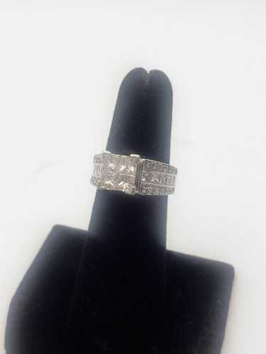 Jewelry Platinum Diamond Princess Cut Ring - 5