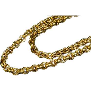 Antique Long and Heavy Gold Chain Necklace