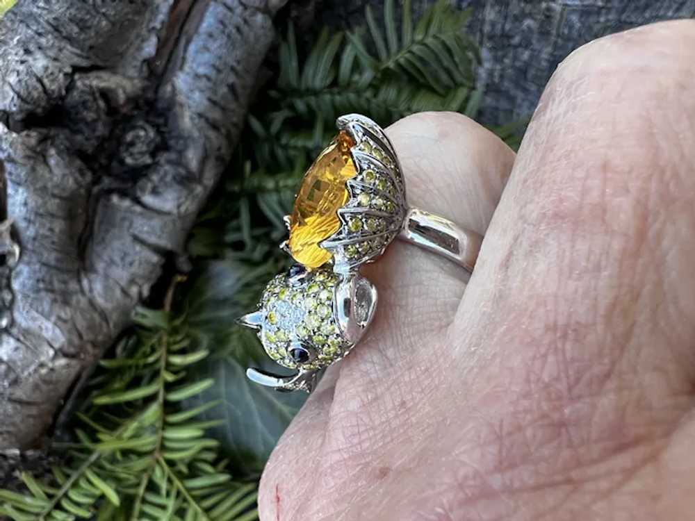 18K Yellow Gold Citrine, Yellow and White Diamond… - image 3