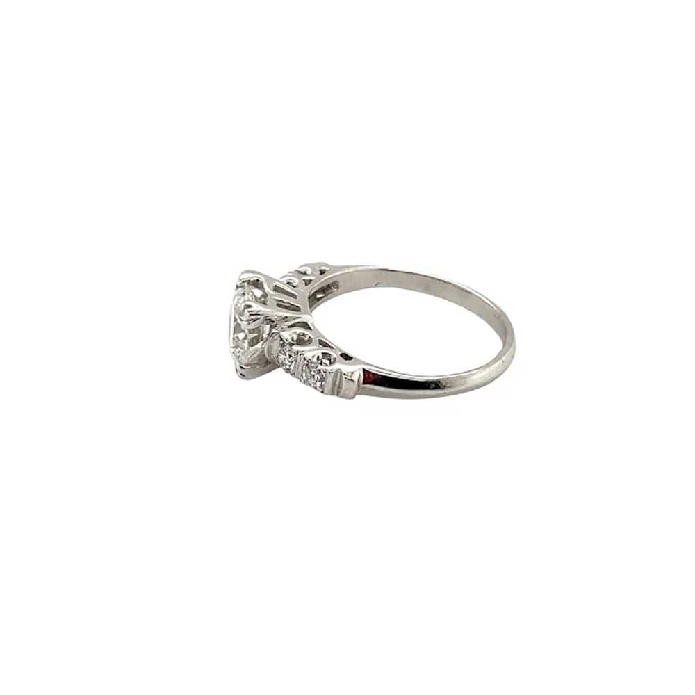 Retro Platinum Diamond Engagement Ring - image 2