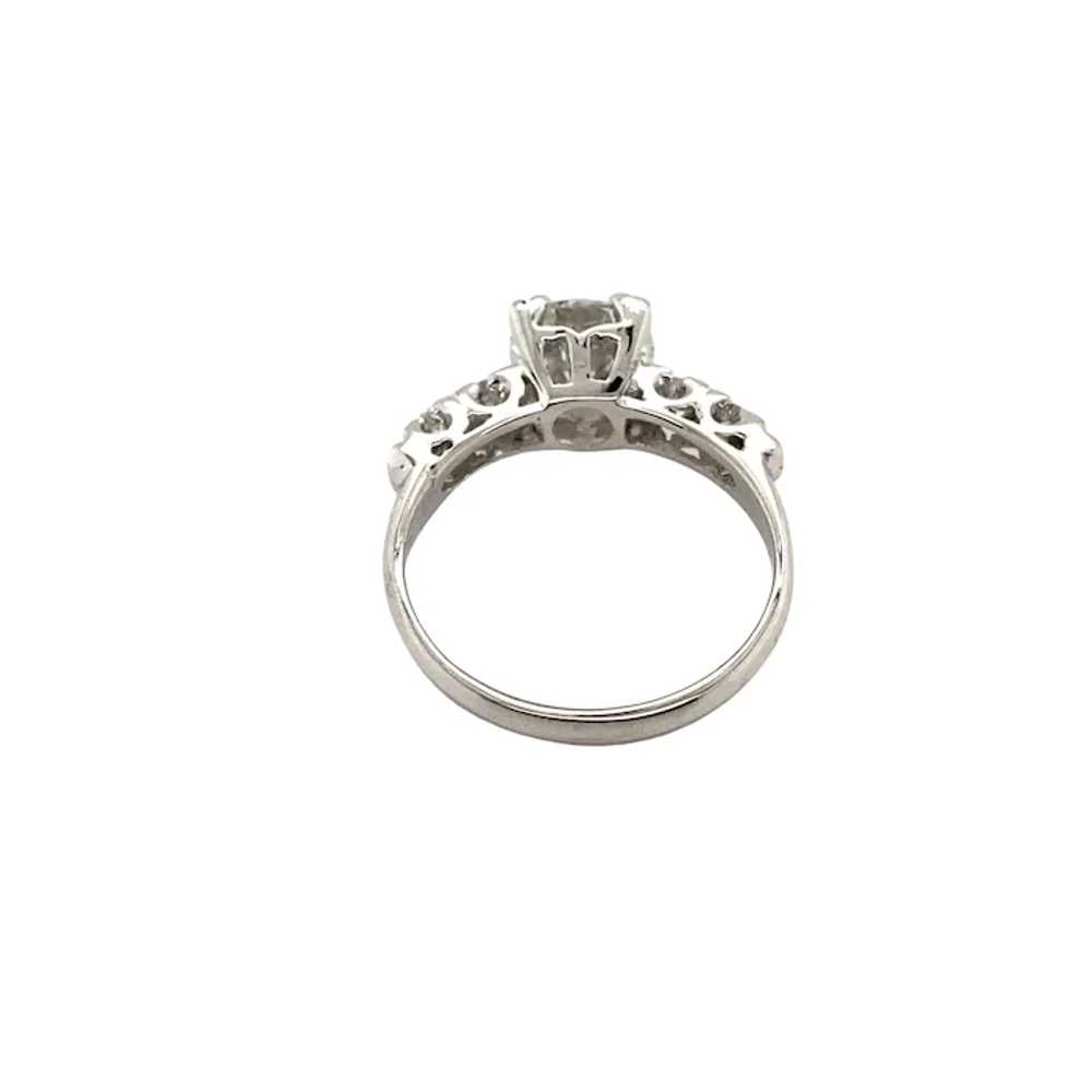 Retro Platinum Diamond Engagement Ring - image 3