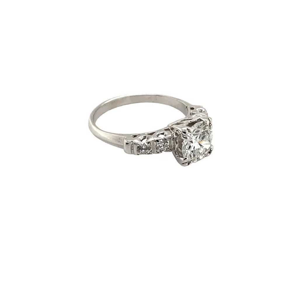 Retro Platinum Diamond Engagement Ring - image 4