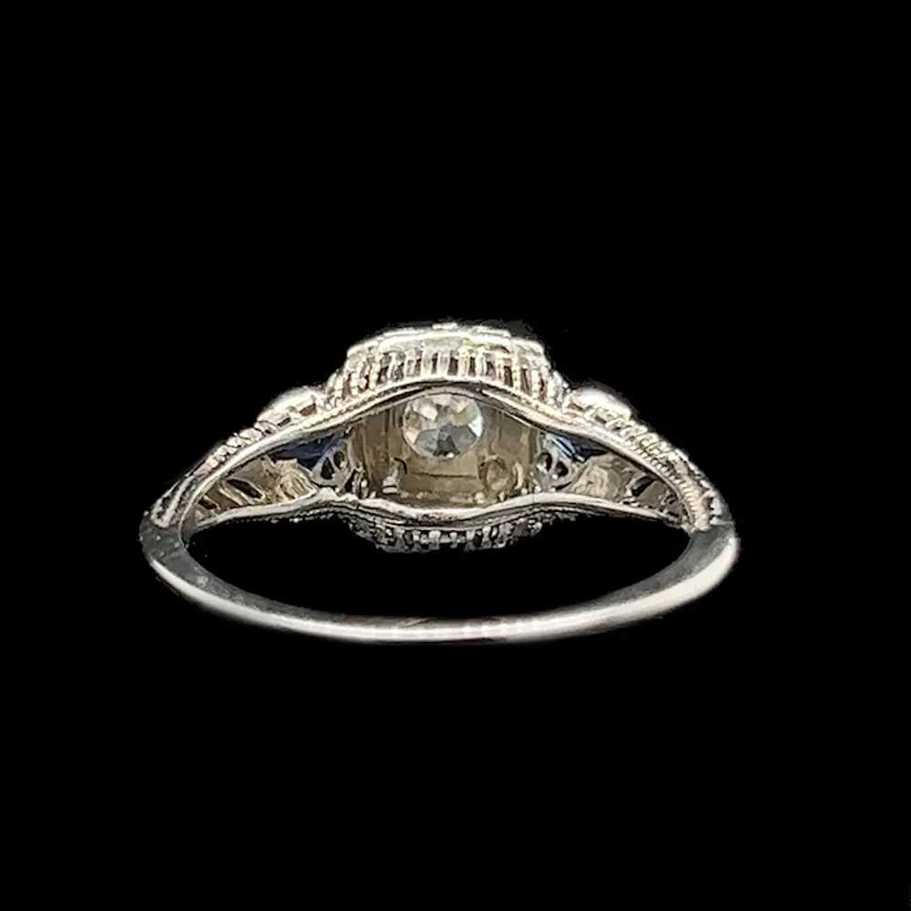 Art Deco .40ct. Diamond & Sapphire Antique Engage… - image 3