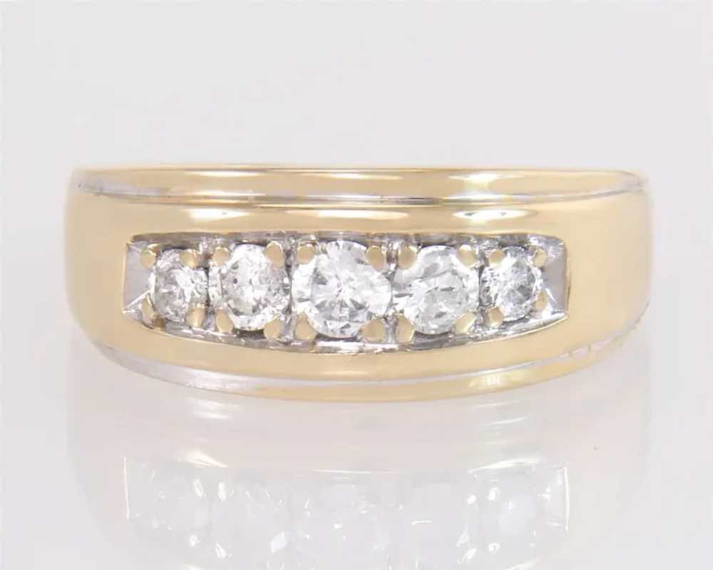 Designer 14K Yellow Gold .50ct Genuine Diamond Me… - image 2