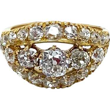 Antique 18K Yellow Gold Diamond Ring - image 1