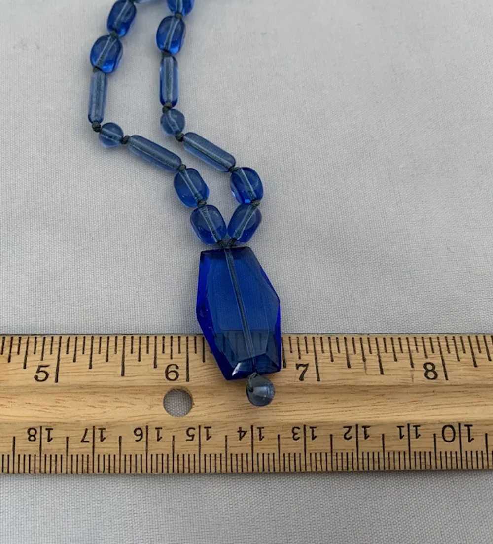 Nouveau Blue Glass Necklace - image 4