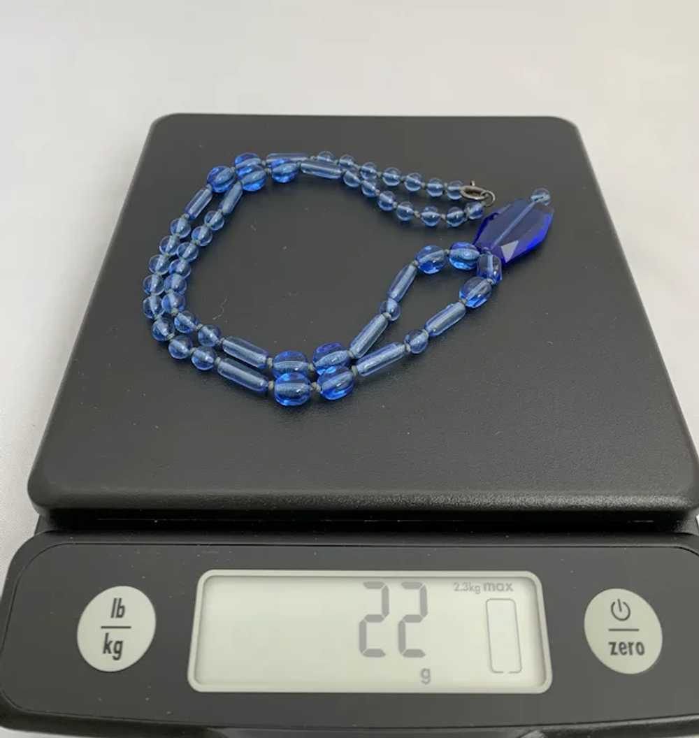 Nouveau Blue Glass Necklace - image 5