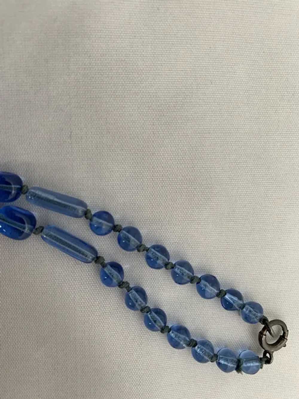 Nouveau Blue Glass Necklace - image 6