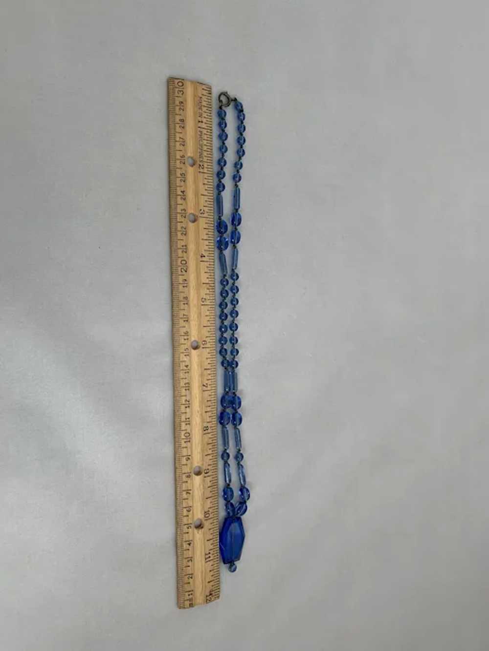 Nouveau Blue Glass Necklace - image 7