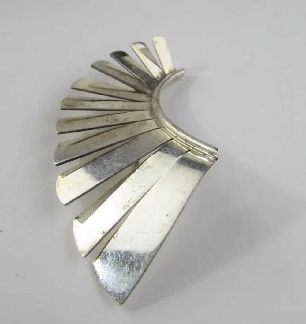 Sterling Silver Mexican Modernist Pin Artist Sign… - image 3