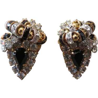 Stunning pair of FRANCOISE MONTAGUE rhinestone and