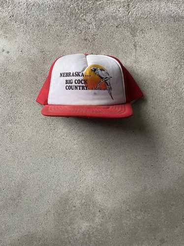 Vintage Nebraska Hat Big Cock Country Trucker Hat snapback Brown