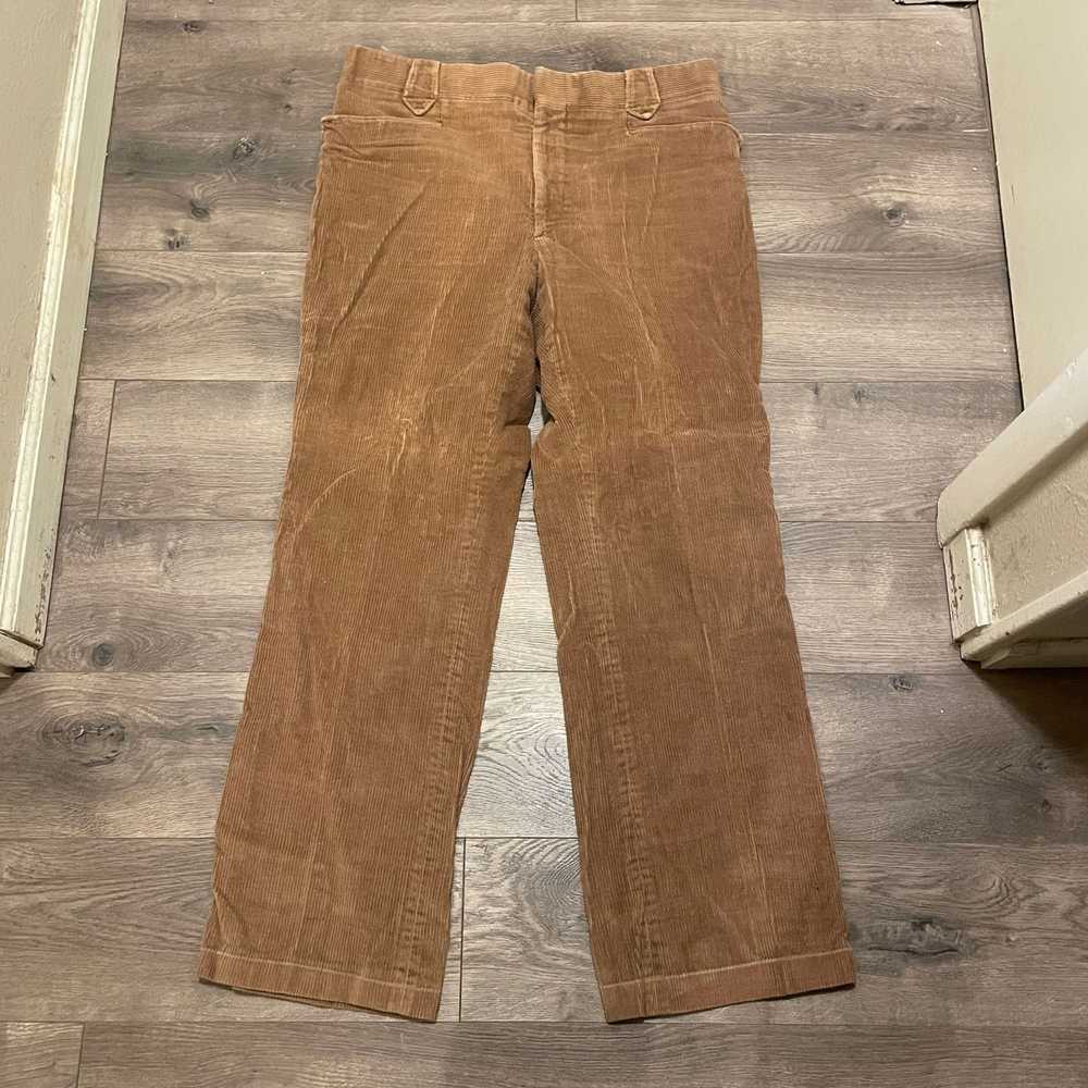 Vintage 80s VTG Tan Chunky Cotton Corduroy Pants … - image 2