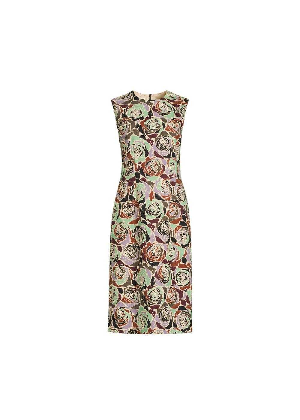 Dries Van Noten Rose Print Sleeveless Midi Dress - image 1