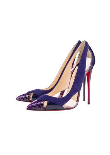 Christian Louboutin Purple Leather & PVC Galata Pu