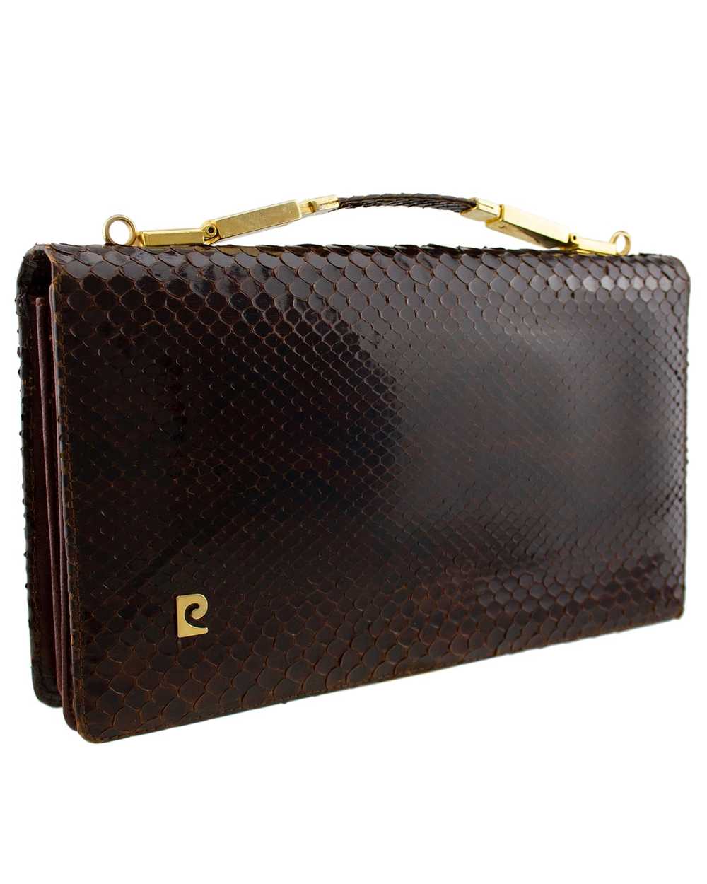 Pierre Cardin Brown Top Handle Clutch - image 2