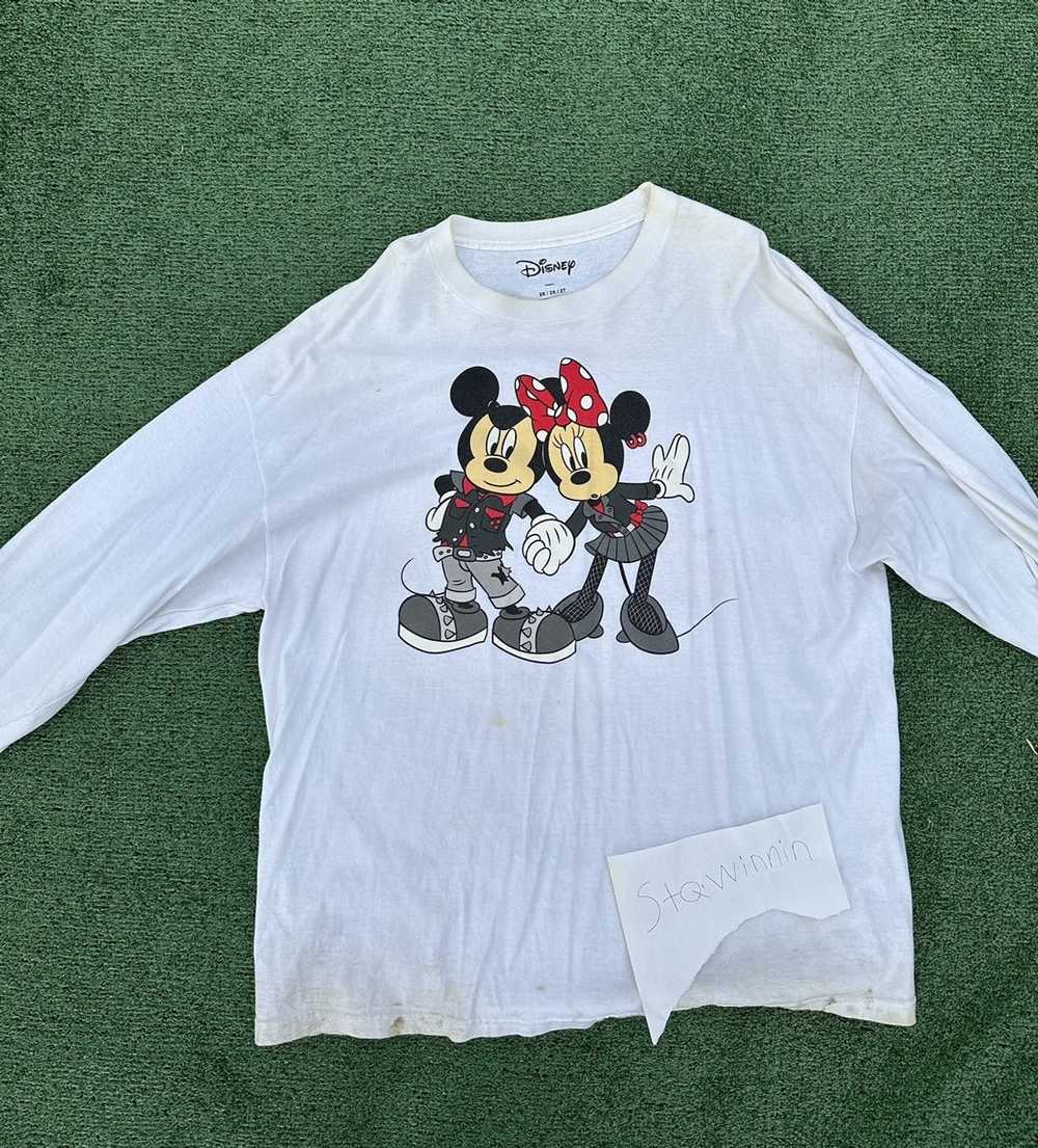 Disney × Vintage Mickey & Minney Punk Tee *ultra … - image 1