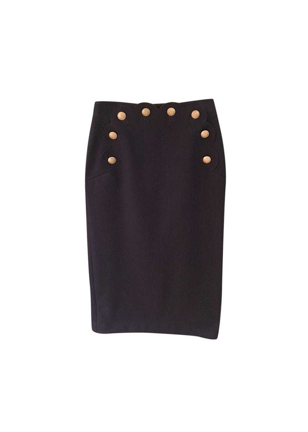 Product Details Scallop Detail Black Skirt - image 1