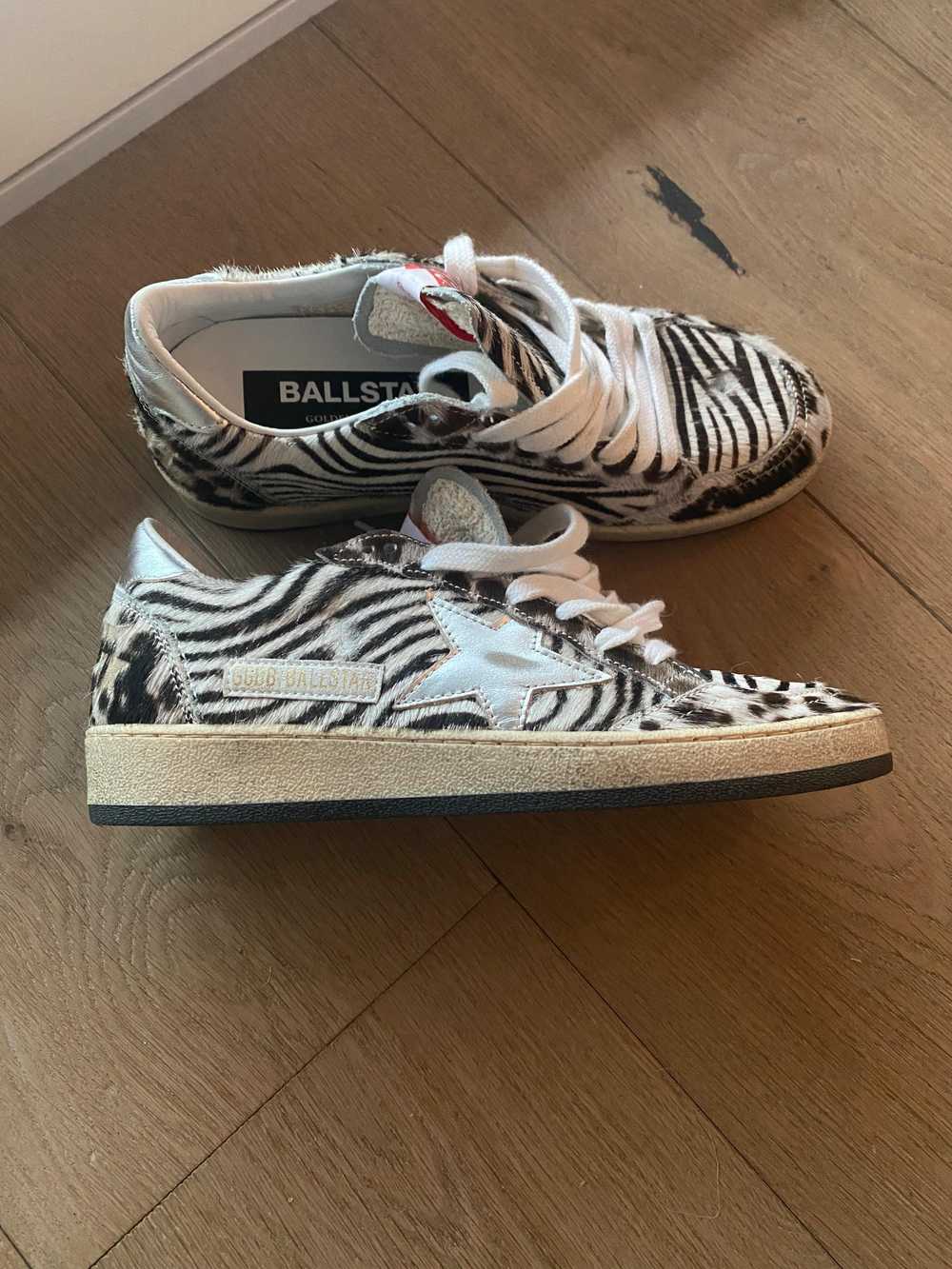 Golden Goose Ballstar Zebra Print Trainers - image 4