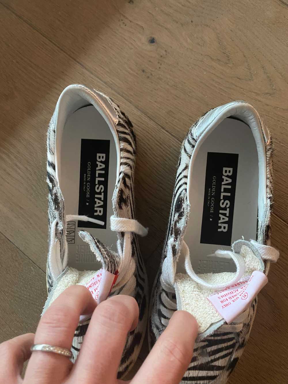 Golden Goose Ballstar Zebra Print Trainers - image 6