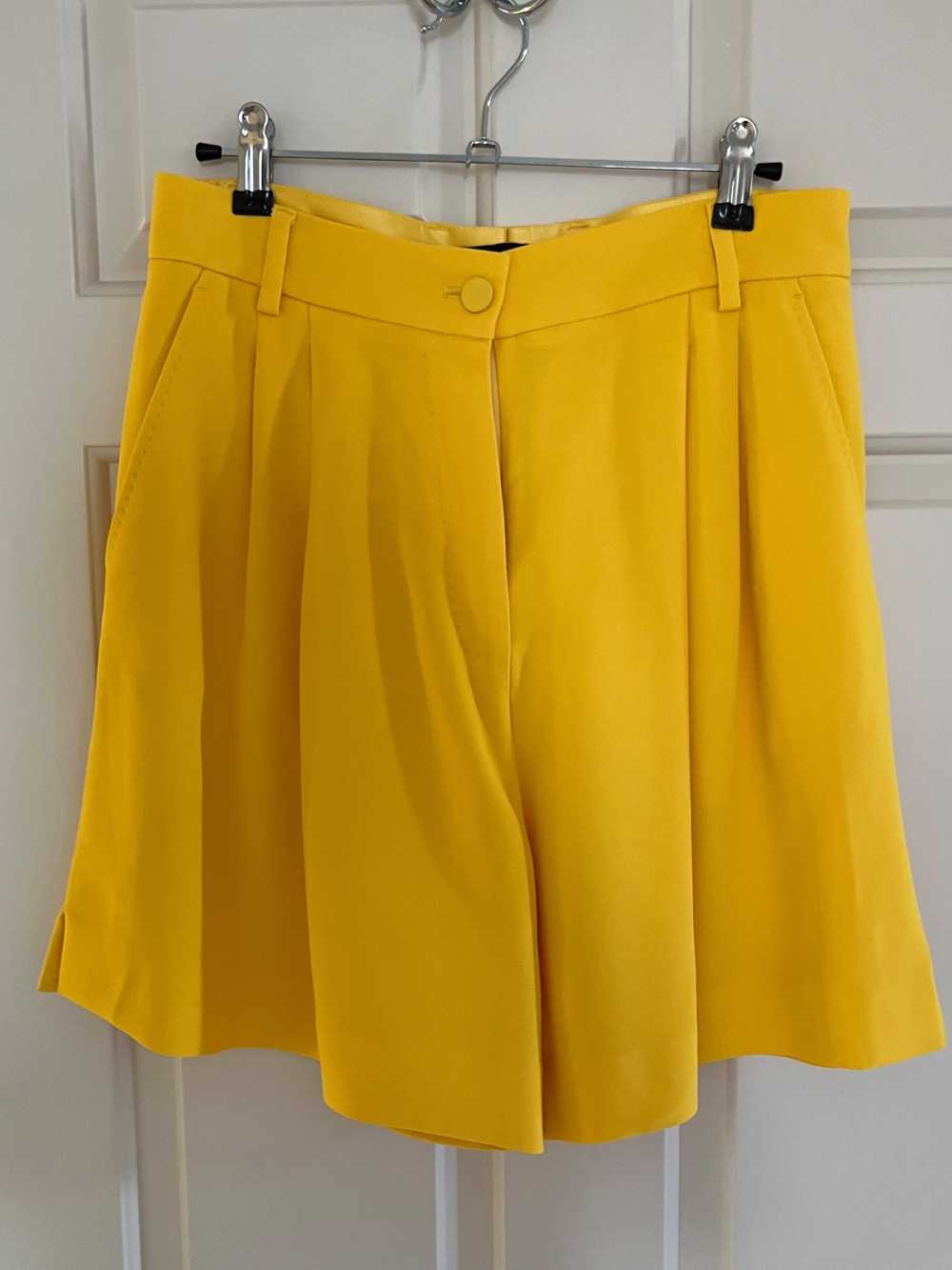 Product Details Yellow Pleated Tailored Shorts - image 2